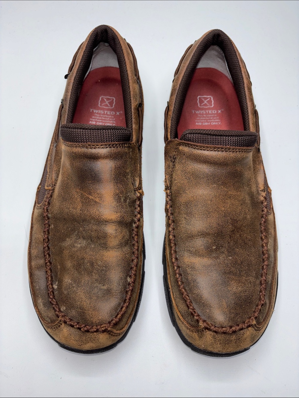 Twisted X Men’s Brown Leather Driving Moc Size 10 Cushion Insoles.